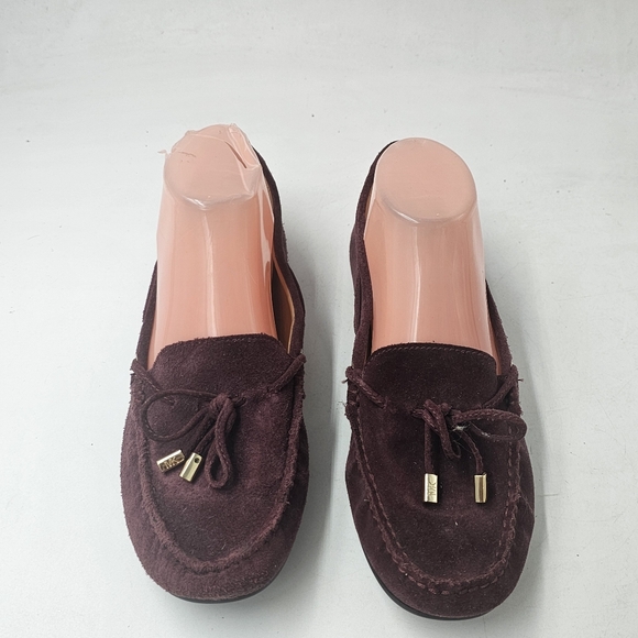 MICHAEL Michael Kors Sutton Suede Moccasin Loafers Plum Size 9 Slip On - Picture 2 of 10